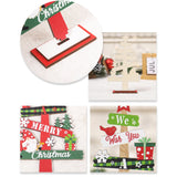 Decoratiune de Craciun din Lemn, Flippy, pentru Masa, Scris We Wish You A Merry Christmas, Model Bradut, 21.5x12.2x4 cm, Multicolor - vivimall.ro