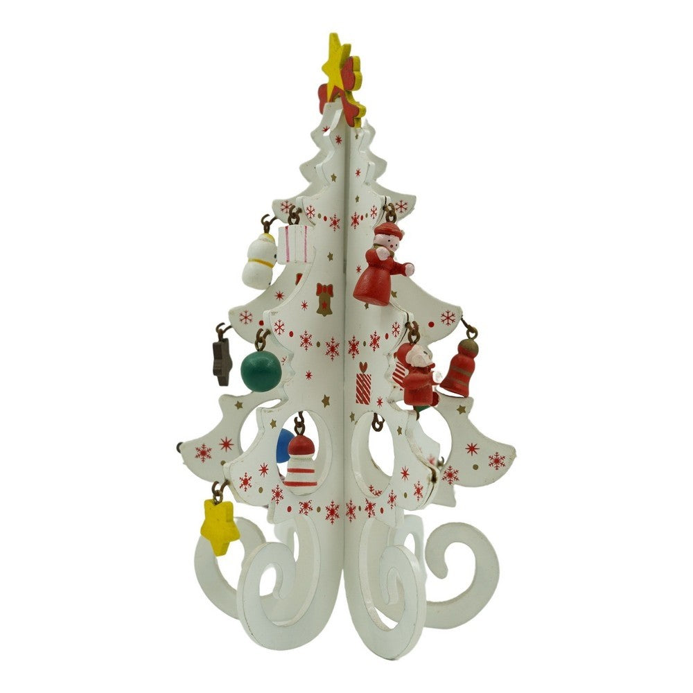 Decoratiune Craciun, Brad, 6 Cavitati Cu Ornamente, Lemn