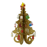 Decoratiune Craciun, Brad, 6 Cavitati Cu Ornamente, Lemn