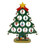 Decoratiune Craciun, Brad, 10 Cavitati Cu Ornamente, Lemn