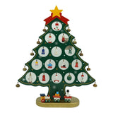 Decoratiune Craciun, Brad, Verde, 15 cavitati cu ornamente, 25.5 cm x 33 cm, Lemn, Flippy