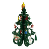 Decoratiune Craciun, Brad, 6 Cavitati Cu Ornamente, Lemn