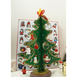 Decoratiune Craciun, Brad, Verde, 8 cavitati cu ornamente, 18.5 cm x 25 cm, Lemn, Flippy