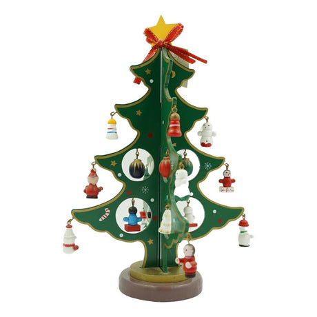 Decoratiune Craciun, Brad, 8 Cavitati Cu Ornamente, Lemn