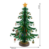 Decoratiune Craciun, Brad, Verde/Alb, 15 cavitati cu ornamente, 25.5 cm x 33 cm, Lemn, Flippy