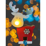 Decoratiune Craciun Cu Lumina, Ren, Lumina -Cald, 16 Cm, Rosu - vivimall.ro