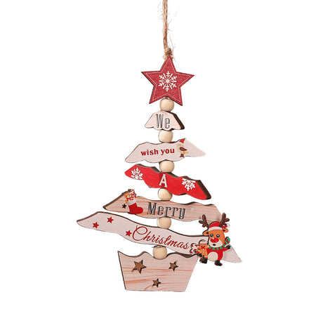 Decoratiune De Craciun Din Lemn, Cu Snur Pentru Agatare In Brad, Scris We Wish You A Merry Christmas - vivimall.ro