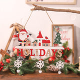 Decoratiune De Craciun Din Lemn, Cu Snur Pentru Agatare In Brad, Scris Let It Snow - vivimall.ro