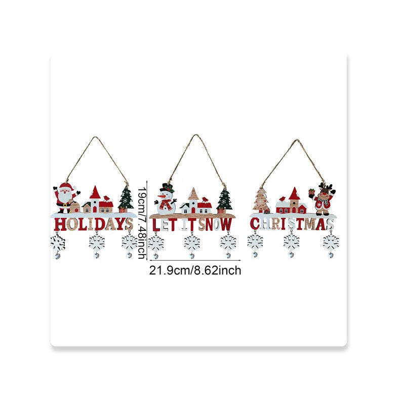 Decoratiune De Craciun Din Lemn, Cu Snur Pentru Agatare In Brad, Scris Let It Snow - vivimall.ro