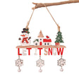Decoratiune De Craciun Din Lemn, Cu Snur Pentru Agatare In Brad, Scris Let It Snow - vivimall.ro