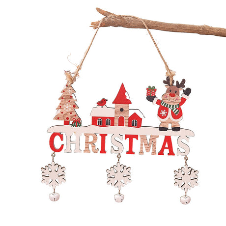 Decoratiune De Craciun Din Lemn, Cu Snur Pentru Agatare In Brad, Scris Let It Snow - vivimall.ro