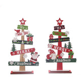 Decoratiune de Craciun din Lemn, Flippy, pentru Masa, Model Bradut, Scris We Wish You A Merry Christmas, 21.5x12.2x4 cm, Multicolor - vivimall.ro