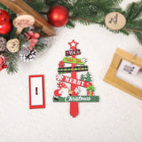 Decoratiune de Craciun din Lemn, Flippy, pentru Masa, Model Bradut, Scris We Wish You A Merry Christmas, 21.5x12.2x4 cm, Multicolor - vivimall.ro