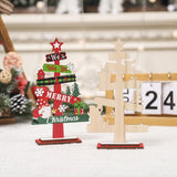 Decoratiune de Craciun din Lemn, Flippy, pentru Masa, Model Bradut, Scris We Wish You A Merry Christmas, 21.5x12.2x4 cm, Multicolor - vivimall.ro