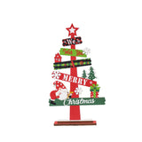 Decoratiune de Craciun din Lemn, Flippy, pentru Masa, Model Bradut, Scris We Wish You A Merry Christmas, 21.5x12.2x4 cm, Multicolor - vivimall.ro
