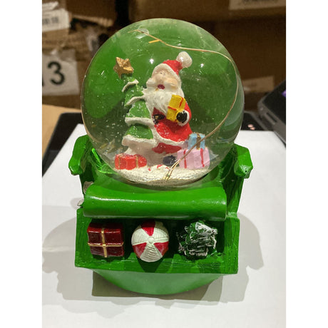 Decoratiune de Craciun din sticla, model 5, Glob muzical de zapada cu lumini, Flippy