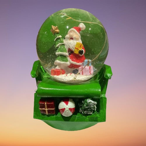 Decoratiune De Craciun Din Sticla, Glob Muzical De Zapada Cu Lumini