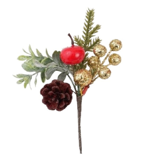 Decoratiune de Craciun, Vivimall, 13 x 18 cm, Model Buchetel 3, Multicolor - vivimall.ro