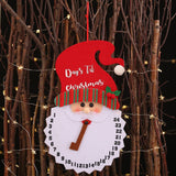 Decoratiune de Craciun Vivimall, Advent calendar, numara zilele pana la Craciun, model Mos Craciun, material poliester, 37 x 22 cm, rosu
