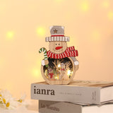 Decoratiune de Craciun, Flippy, cu Lumini LED, din Lemn, 16 x 10.5 x 3.5 cm, Model Om de Zapada, Multicolor - vivimall.ro