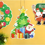 Decoratiune de Craciun, Flippy, de Agatat, pentru Usa, Perete sau Brad, Sfoara Inclusa, 40.5 x 30.5 cm cm, din Hartie 350g, Model Brad, Multicolor