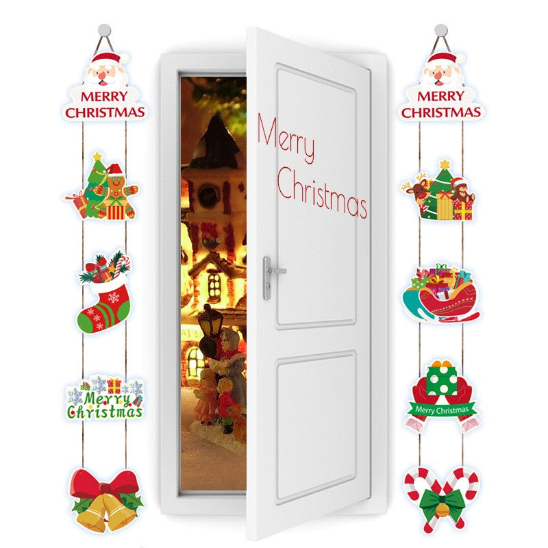 Set 2 Decoratiuni De Craciun, De Agatat, Pentru Usa, Sfoara Inclusa, 21 Cm/28 Cm, Din Hartie 350G - vivimall.ro