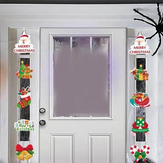Set 2 Decoratiuni De Craciun, De Agatat, Pentru Usa, Sfoara Inclusa, 21 Cm/28 Cm, Din Hartie 350G - vivimall.ro