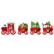 Decoratiune De Craciun, Pentru Gradina, Tip Trenulet, 4 Figurine + Bete De Infipt In Pamant, Din Plastic, Impermeabil - vivimall.ro
