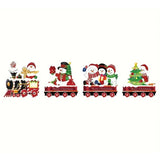 Decoratiune De Craciun, Pentru Gradina, Tip Trenulet, 4 Figurine + Bete De Infipt In Pamant, Din Plastic, Impermeabil - vivimall.ro