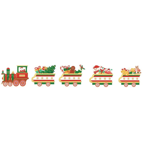 Decoratiune De Craciun, Pentru Gradina, Tip Trenulet, 5 Figurine + Bete De Infipt In Pamant, Din Plastic, Impermeabil - vivimall.ro
