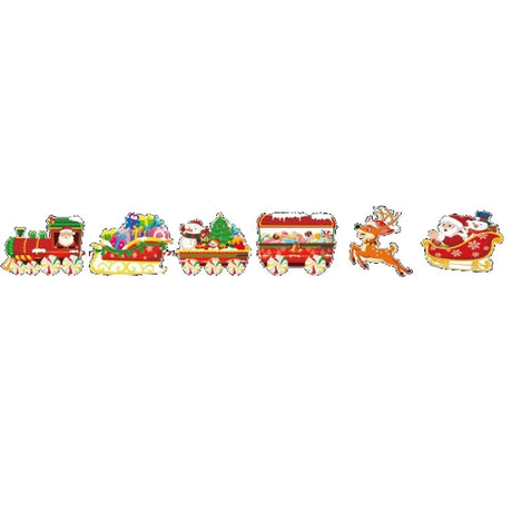 Decoratiune De Craciun, Pentru Gradina, Tip Trenulet, 6 Figurine + Bete De Infipt In Pamant, Din Plastic, Impermeabil - vivimall.ro