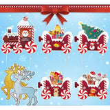 Decoratiune De Craciun, Pentru Gradina, Tip Trenulet, 7 Figurine + Bete De Infipt In Pamant, Din Plastic, Impermeabil - vivimall.ro
