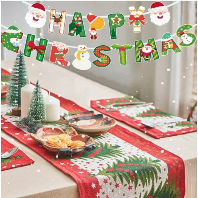 Decoratiune De Craciun, Tip Banner, 16 Piese, Pentru Usa Sau Perete, Sfoara Inclusa - vivimall.ro