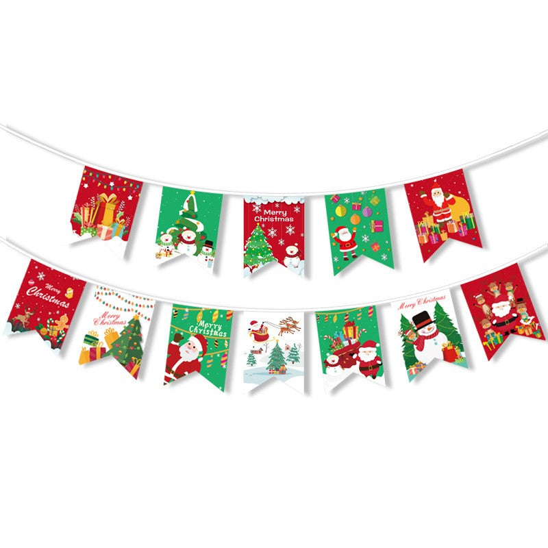 Decoratiune De Craciun, Tip Banner, 12 Piese, Pentru Usa Sau Perete, Sfoara Inclusa - vivimall.ro