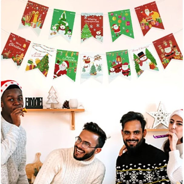 Decoratiune De Craciun, Tip Banner, 12 Piese, Pentru Usa Sau Perete, Sfoara Inclusa - vivimall.ro