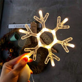 Decoratiune de Craciun Luminoasa in forma de Fulg, 19x19 cm, cu Ventuza, Alb Cald, Flippy