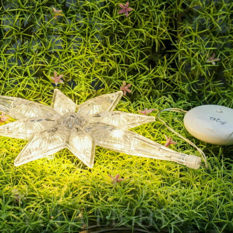 Decoratiune de Craciun Luminoasa in forma de Fulg, cu Ventuza, Alb Cald - vivimall.ro