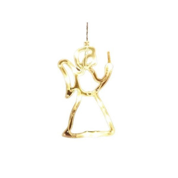 Decoratiune De Craciun Luminoasa In Forma De Ingeras, Cu Ventuza