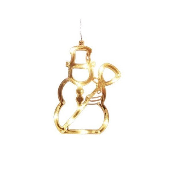 Decoratiune De Craciun Luminoasa In Forma De Om De Zapada, Cu Ventuza