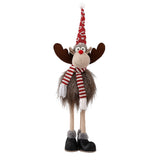 Decoratiune de Craciun Model Ren, Flippy, Textil, Ren cu Palarie si Fulgarin, Decor de Craciun Interior Exterior, 70 cm Inaltime, Gri