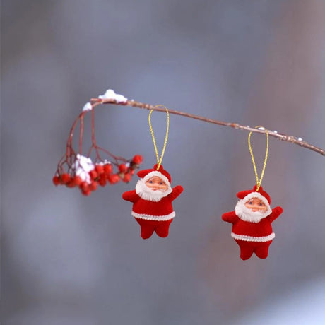 Decoratiune de Craciun, Mos Craciun mic, Flippy, cu agatatoare pentru pom