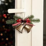 Decoratiune de Craciun pentru Brad, Flippy, Model 2 Clopotei de Craciun cu Crenguta de Brad, Decoratiune pentru Interior de Craciun, Albastru fier - vivimall.ro