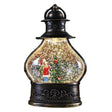Decoratiune De Craciun Tip Felinar, Glob De Cristal Cu Fulgi De Zapada, Ornamentat Cu Luminite Interioare, Rama Neagra - vivimall.ro