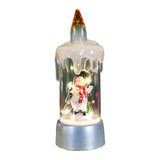 Decoratiune de Craciun tip Lumanare, Flippy, Lumanare de Cristal fara Fulgi de Zapada, Model Om de Zapada, Iluminare LED, 13 x 5 x 5 cm, Baza Gri, Transparent