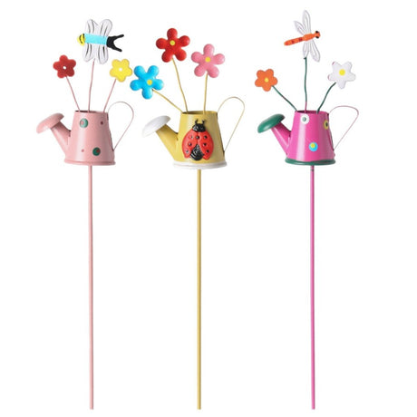 Set 3 Decoratiuni de Gradina, Flippy, Model Stropitoare, din Fier, 28 x 5 cm, Multicolor - vivimall.ro