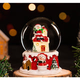 Decoratiune glob cu zapada Flippy, Mos Craciun pe casa, diametru 4.5 cm, multicolor - vivimall.ro