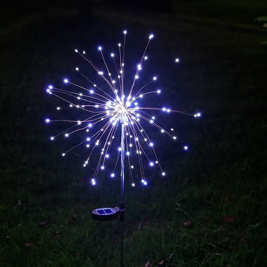 Lampa Solara, Vivimall, Decor Gradina, Model Fireworks/Artificii, din Sarma de Cupru, 120 LED-uri, 55W, 90 cm, Alb Rece - vivimall.ro
