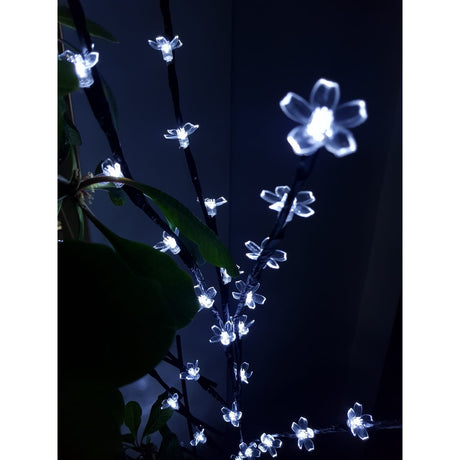 Decoratiune Luminoasa Crenguta Cu Baterii 72 Led -Uri Flori Rece