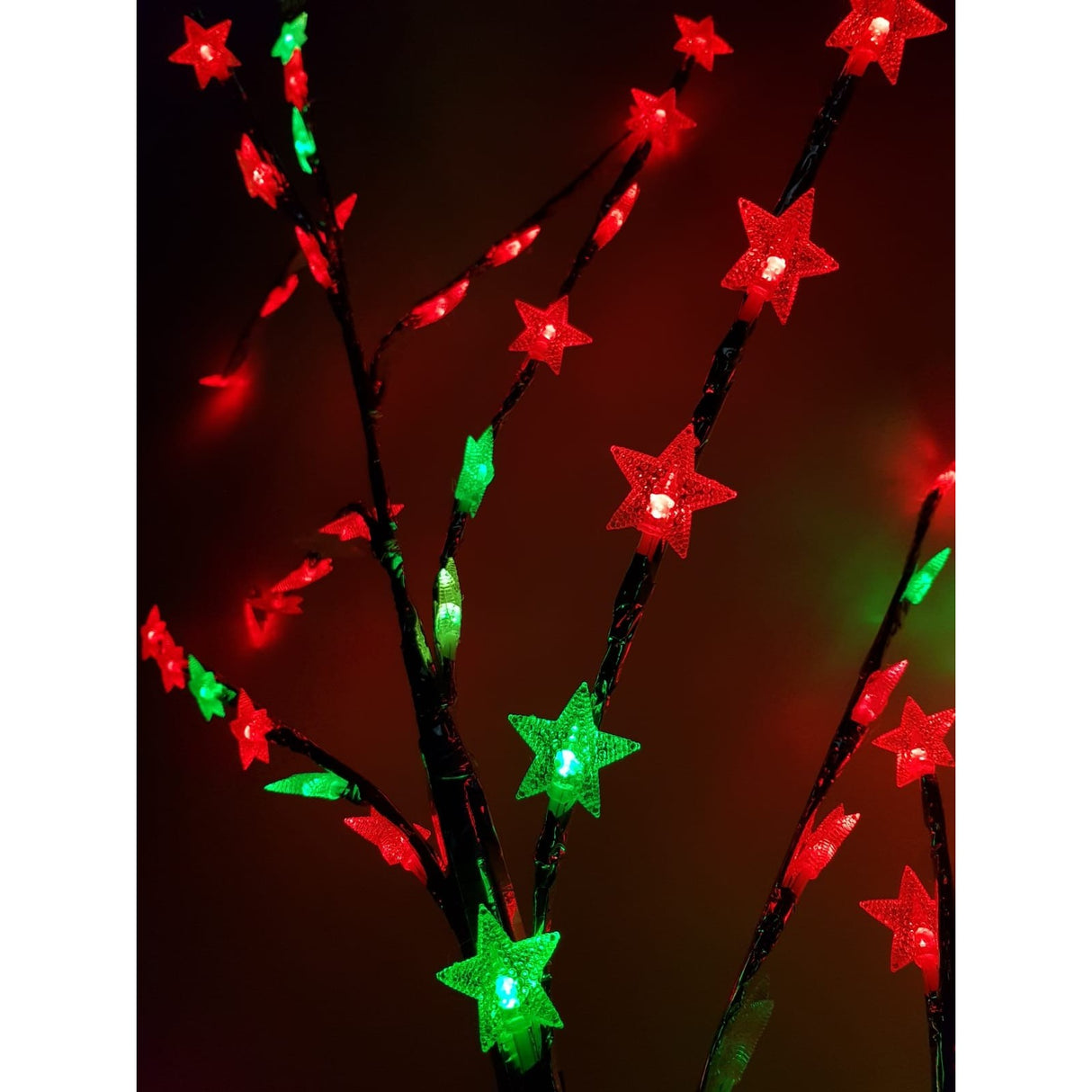 Decoratiune Luminoasa Crenguta Cu Baterii 72 Led -Uri Stelute