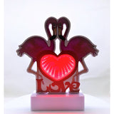 Decoratiune Luminoasa Cu Baterii/Cablu Neon Flamingo Love 20 Cm Rece
